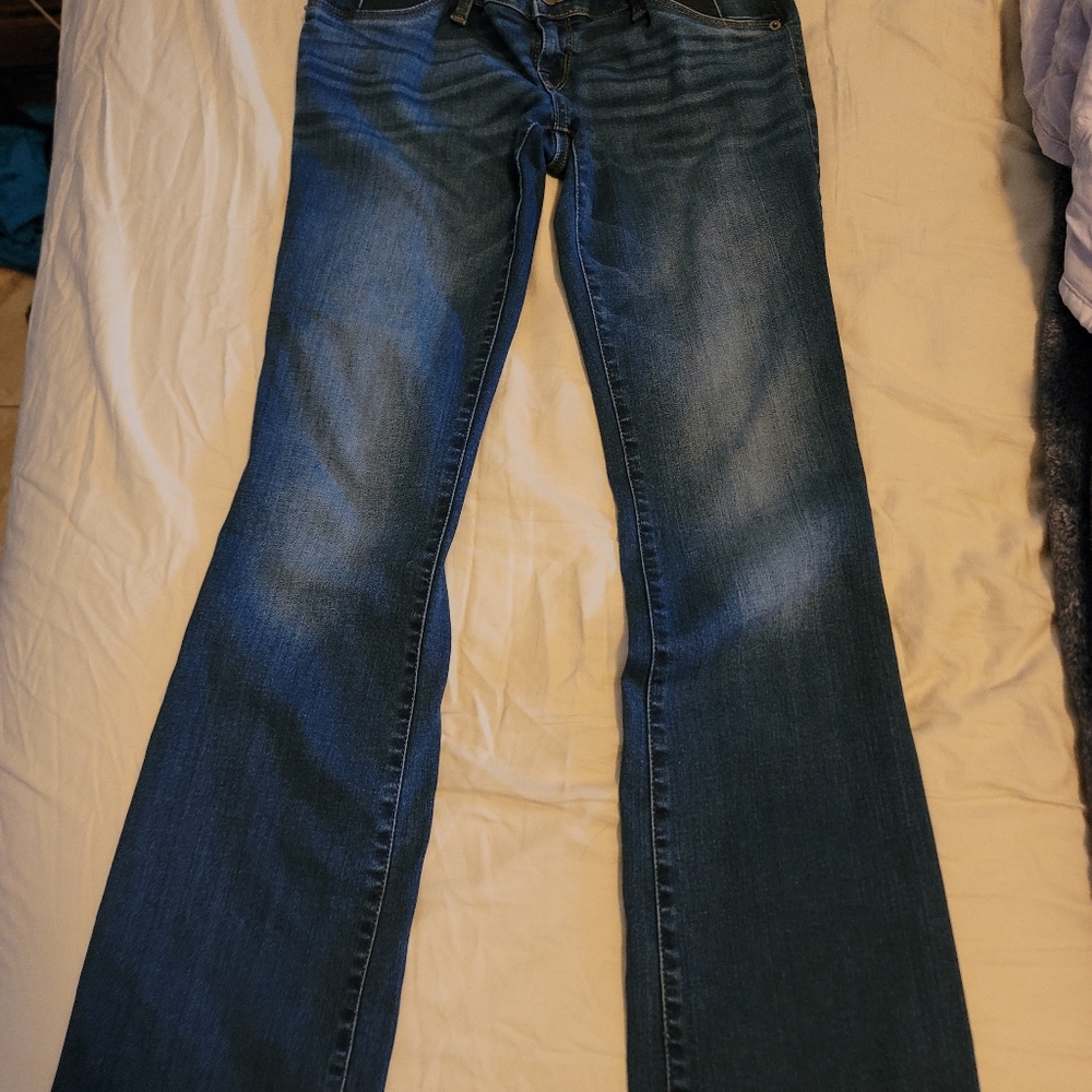 Dark blue bootcut maternity jeans